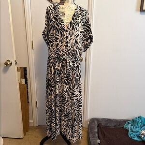 H&M Black and White Zebra Print Maxi Dress